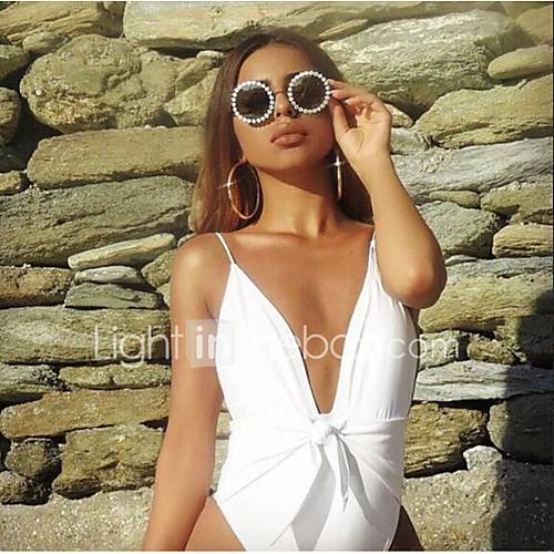 Dames Standaard Wit Onderbroeken Eendelig Zwemkleding Effen Blote Rug S M L huismerk kopen in de aanbieding