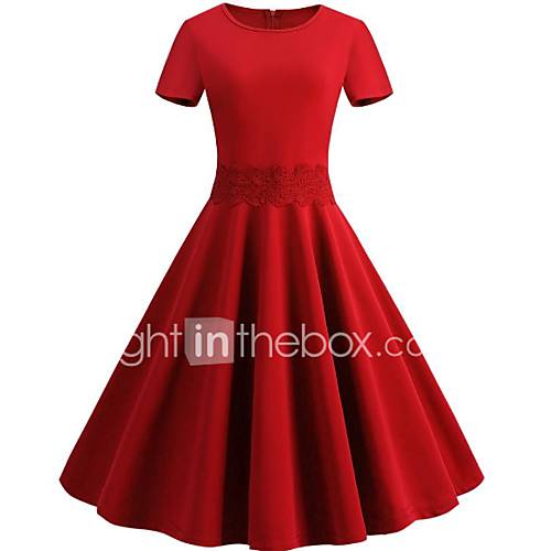 Midi Swing Damesjurk Rood S M L Xl huismerk kopen in de aanbieding Midi Swing Damesjurk Rood S M L Xl huismerk kopen in de aanbieding