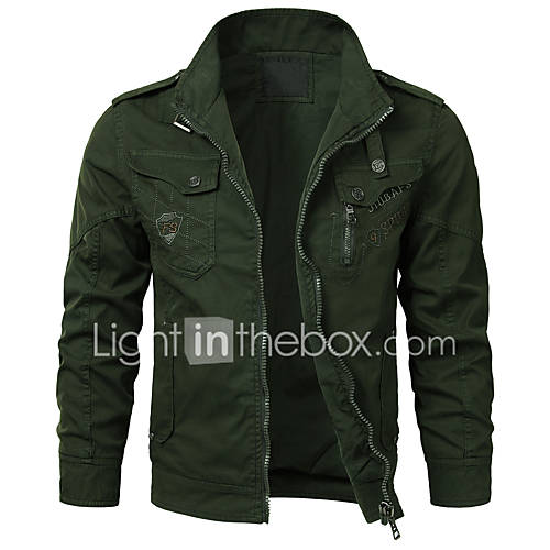 Heren Dagelijks Feestdagen Punk Gothic Militair Lente Zomer Herfst Winter Kort Jack Effen Overhemdkraag Lange Mouw Katoen Polyester Geborduurd Donkergrijs Grijs Leger Groen L Xl Xxl huismerk kopen in de aanbieding Heren Dagelijks Feestdagen Punk Gothic Militair Lente Zomer Herfst Winter Kort Jack Effen Overhemdkraag Lange Mouw Katoen Polyester Geborduurd Donkergrijs Grijs Leger Groen L Xl Xxl huismerk kopen in de aanbieding