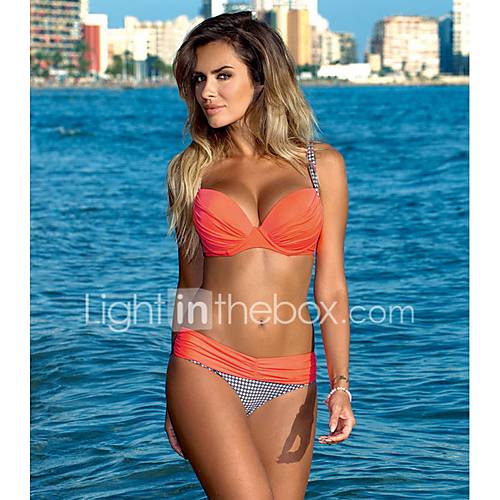 Dames Standaard Oranje Geel Cheeky Bikini Zwemkleding Effen M L Xl huismerk kopen in de aanbieding