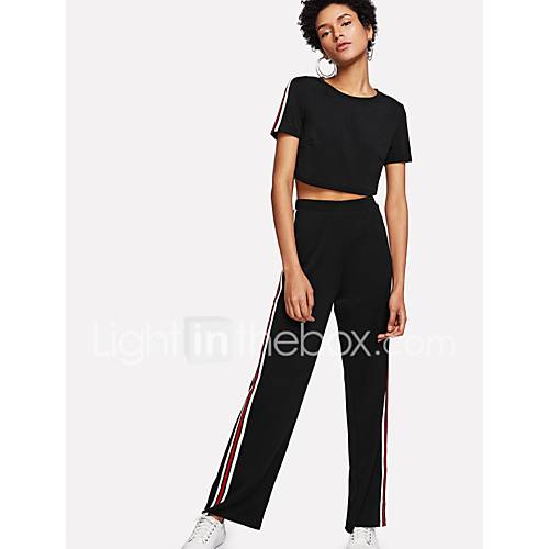 Dames Standaard Set Pantalon Gestreept huismerk kopen in de aanbieding