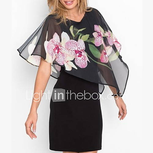 Dames Grote Maten Standaard A Lijn Jurk Geometrisch Tot De Knie huismerk kopen in de aanbieding