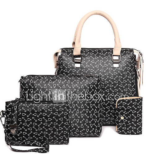Dames Tassen Pu Zak Set 4 Stuks Purse Rits Geometrisch Zwart Blozend Roze Bruin huismerk kopen in de aanbieding Dames Tassen Pu Zak Set 4 Stuks Purse Rits Geometrisch Zwart Blozend Roze Bruin huismerk kopen in de aanbieding