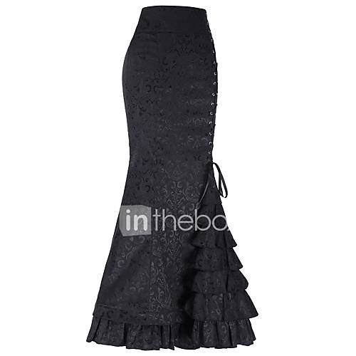 Dames Punk Gothic Trompet Zeemeermin Rokken Bloemen huismerk kopen in de aanbieding