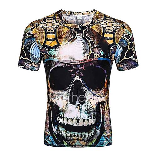 Heren T Shirt Kleurenblok Grafisch Doodskoppen Regenboog Xxl huismerk kopen in de aanbieding