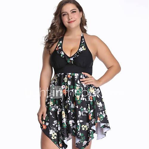 Dames Zwart Rok Eendelig Zwemkleding Bloemen Xxxxl Xxxxxl Xxxxxxl huismerk kopen in de aanbieding