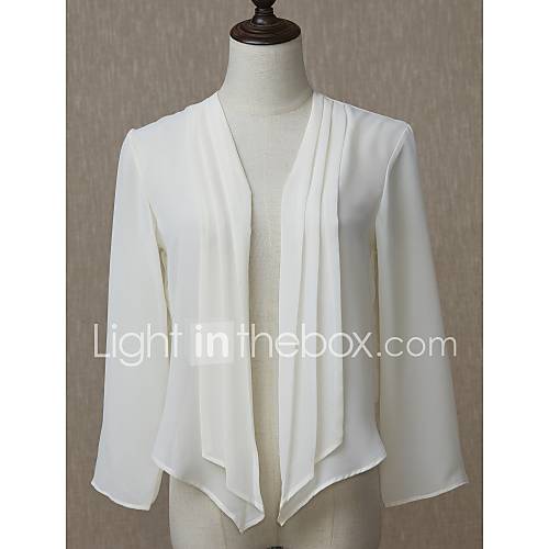 Lange Mouw Chiffon Bruiloft Feest Uitgaan Damesomslag Met Effen Boleros huismerk kopen in de aanbieding Lange Mouw Chiffon Bruiloft Feest Uitgaan Damesomslag Met Effen Boleros huismerk kopen in de aanbieding
