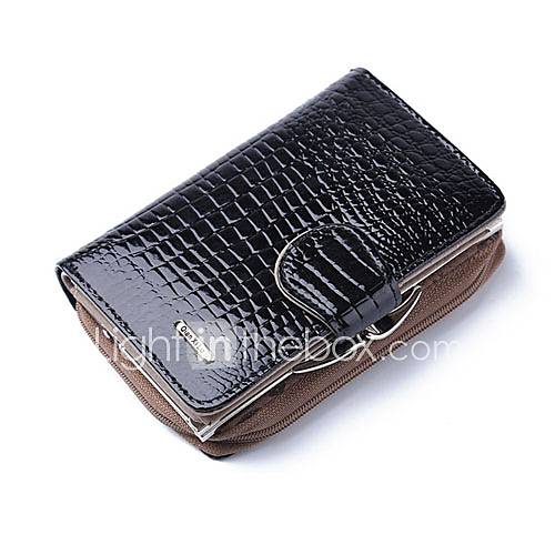 Dames Tassen Lakleer Portomonnees Rits Krokodil Rood Paars Koffie huismerk kopen in de aanbieding