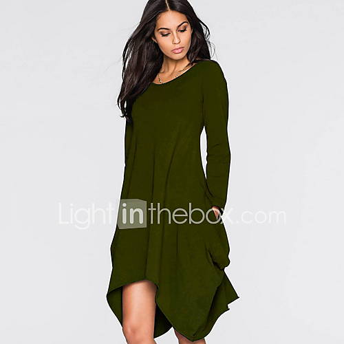 Dames Slank T Shirt Wijd Uitlopend Overhemd Jurk Tot De Knie huismerk kopen in de aanbieding