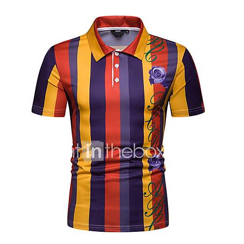 Heren Polo Kleurenblok Overhemdkraag Oranje huismerk kopen in de aanbieding