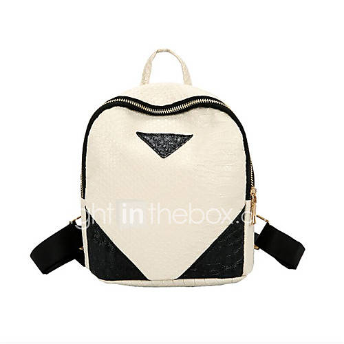 Dames Tassen Pu Rugzak Rits Kleurenblok Zwart Blozend Roze Grijs huismerk kopen in de aanbieding