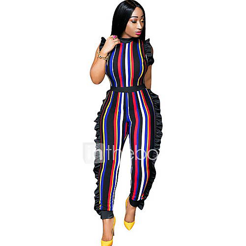 Dames Rood Blozend Roze Geel Harem Jumpsuit Gestreept L Xl Xxl Katoen huismerk kopen in de aanbieding