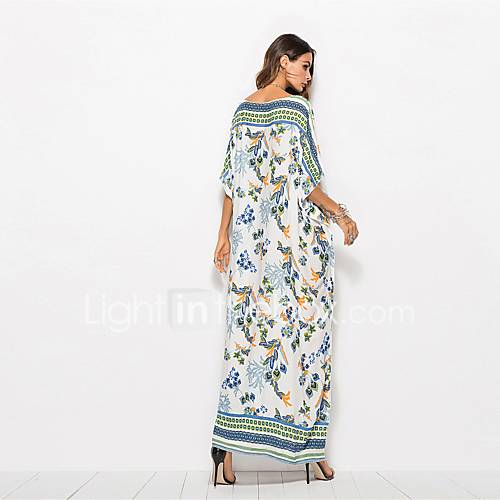 Dames Oversized Recht Jurk Diepe V Hals Maxi huismerk kopen in de aanbieding