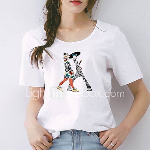 Dames Print T Shirt Letter Portret huismerk kopen in de aanbieding Dames Print T Shirt Letter Portret huismerk kopen in de aanbieding