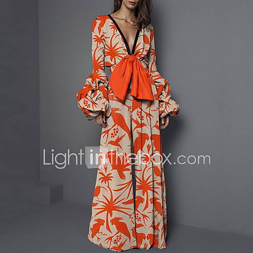 Dames Oranje Jumpsuit Bloemen Xl Xxl Xxxl huismerk kopen in de aanbieding