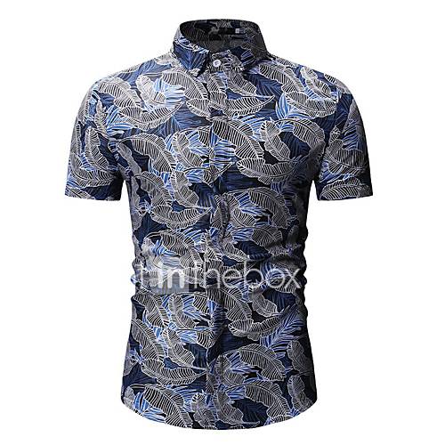 Heren Print Overhemd Katoen Bloemen Geometrisch Kleurenblok Blauw Xl huismerk kopen in de aanbieding Heren Print Overhemd Katoen Bloemen Geometrisch Kleurenblok Blauw Xl huismerk kopen in de aanbieding