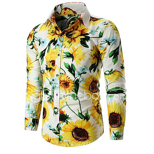 Heren Eu Vs Maat Overhemd Bloemen Wit Xl huismerk kopen in de aanbieding