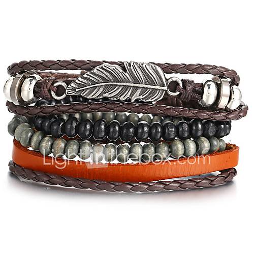 4Pcs Heren Retro Gevlochten Lederen Armbanden Veer Uniek Ontwerp Hip Hop Sieraden Zwart Voor Lahja Dagelijks huismerk kopen in de aanbieding 4Pcs Heren Retro Gevlochten Lederen Armbanden Veer Uniek Ontwerp Hip Hop Sieraden Zwart Voor Lahja Dagelijks huismerk kopen in de aanbieding