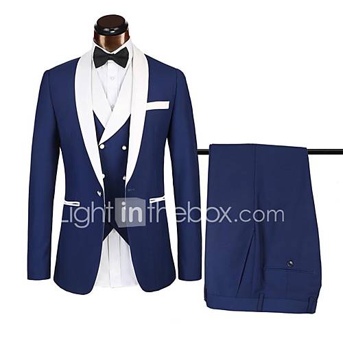 Smokings Standaard Pasvorm Sjaalkraag Single Breasted Een Knoops Polyster Kleurenblok huismerk kopen in de aanbieding Smokings Standaard Pasvorm Sjaalkraag Single Breasted Een Knoops Polyster Kleurenblok huismerk kopen in de aanbieding