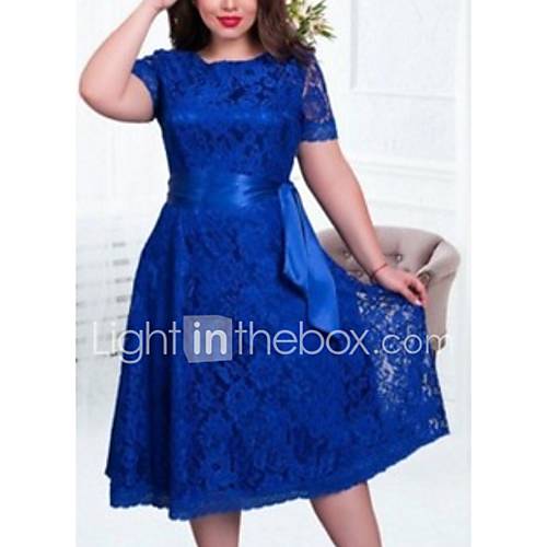 Dames A Lijn Jurk Kant Midi huismerk kopen in de aanbieding