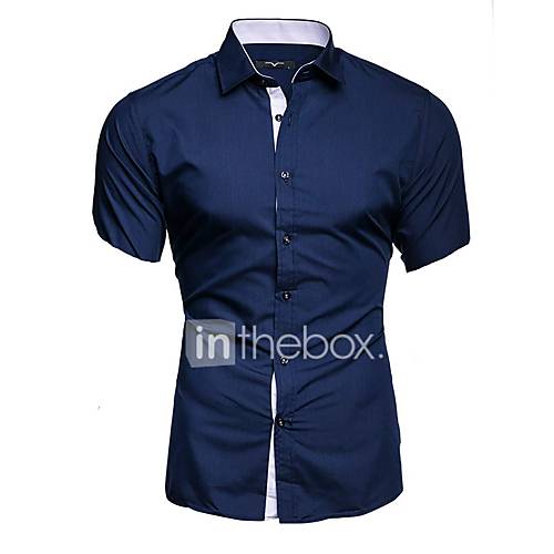 Heren Standaard Grote Maten Overhemd Effen Rood Xxl Korte Mouw huismerk kopen in de aanbieding