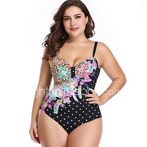 Dames Regenboog Eendelig Zwemkleding Polka Dot Xl Xxl Xxxl huismerk kopen in de aanbieding