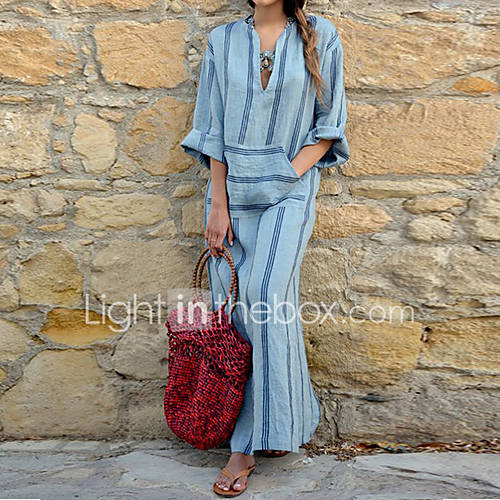 Dames Street Chic Schede Jurk Gestreept Maxi huismerk kopen in de aanbieding