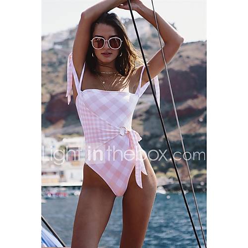 Dames Standaard Wit Halter Cheeky Eendelig Zwemkleding Kleurenblok Blote Rug S M L huismerk kopen in de aanbieding