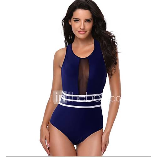 Dames Blauw Zwart Cheeky Eendelig Zwemkleding Effen M L Xl huismerk kopen in de aanbieding