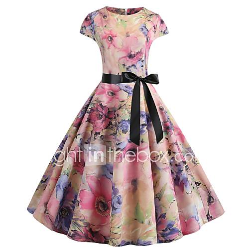 Dames Slank Wijd Uitlopend Jurk Tot De Knie huismerk kopen in de aanbieding