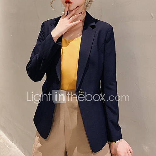 Dames Blazer Ingesneden Revers Polyester Blozend Roze Marineblauw Wijn L Xl Xxl huismerk kopen in de aanbieding Dames Blazer Ingesneden Revers Polyester Blozend Roze Marineblauw Wijn L Xl Xxl huismerk kopen in de aanbieding