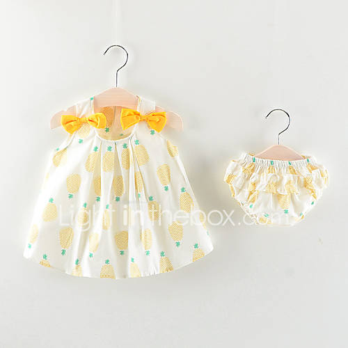 Baby Meisjes Standaard Fruit Mouwloos Normaal Katoen Kledingset Blozend Roze huismerk kopen in de aanbieding