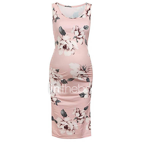 Dames Elegant Bodycon Jurk Bloemen Print Tot De Knie huismerk kopen in de aanbieding Dames Elegant Bodycon Jurk Bloemen Print Tot De Knie huismerk kopen in de aanbieding