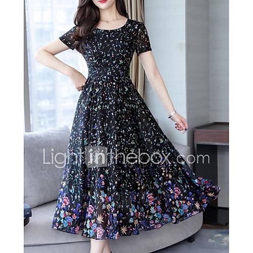 Dames Vintage Standaard Wijd Uitlopend Jurk Geometrisch Print Maxi huismerk kopen in de aanbieding Dames Vintage Standaard Wijd Uitlopend Jurk Geometrisch Print Maxi huismerk kopen in de aanbieding