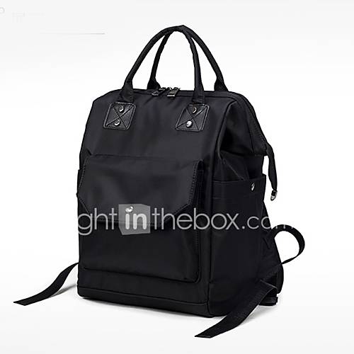 Dames Tassen Nylon Oxford Rugzak Knopen Rits Effen Kleur Zwart huismerk kopen in de aanbieding