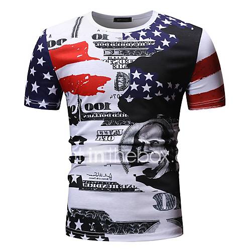 Heren Print T Shirt Kleurenblok huismerk kopen in de aanbieding