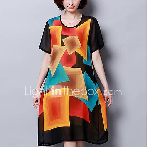 Dames Street Chic Elegant Wijd Uitlopend Jurk Polka Dot Print Tot De Knie huismerk kopen in de aanbieding