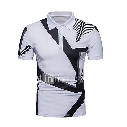 Heren Polo Kleurenblok Overhemdkraag Wit huismerk kopen in de aanbieding