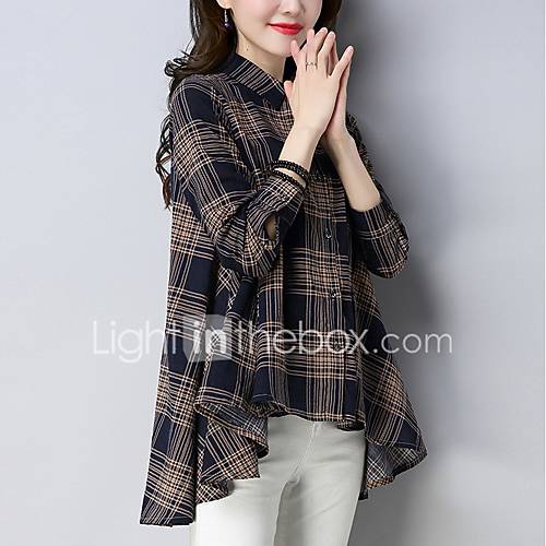 Dames Patchwork Grote Maten Overhemd Katoen Pied De Poule Overhemdkraag Ruimvallend Rood Xl huismerk kopen in de aanbieding Dames Patchwork Grote Maten Overhemd Katoen Pied De Poule Overhemdkraag Ruimvallend Rood Xl huismerk kopen in de aanbieding