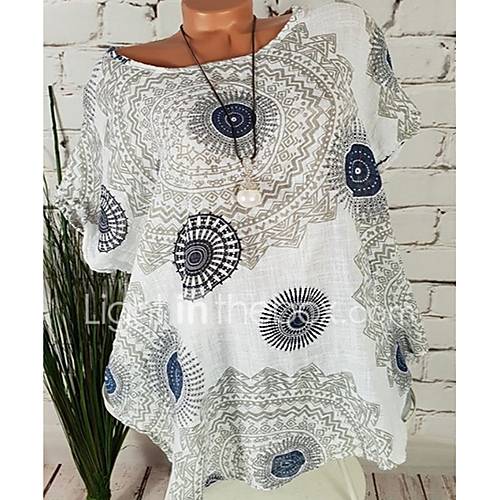 Dames Print T Shirt Katoen Tribal Marineblauw Xxxl huismerk kopen in de aanbieding Dames Print T Shirt Katoen Tribal Marineblauw Xxxl huismerk kopen in de aanbieding