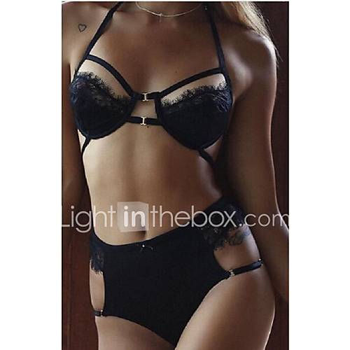 Dames Normaal Super Sexy Open Cup Beha Slip Set Kanten Acryl huismerk kopen in de aanbieding