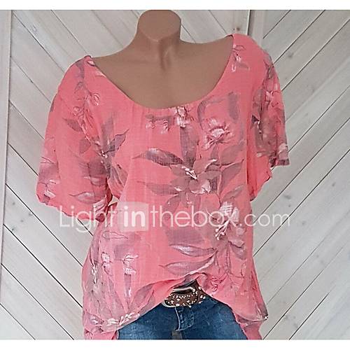 Dames Blouse Bloemen Blozend Roze Xxxl huismerk kopen in de aanbieding Dames Blouse Bloemen Blozend Roze Xxxl huismerk kopen in de aanbieding