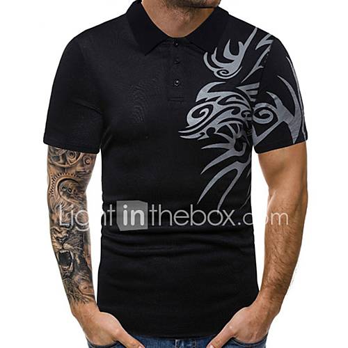 Heren T Shirt Katoen Grafisch Ronde Hals huismerk kopen in de aanbieding