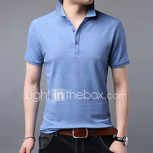 Heren Polo Effen Polka Dot Blauw Xl huismerk kopen in de aanbieding