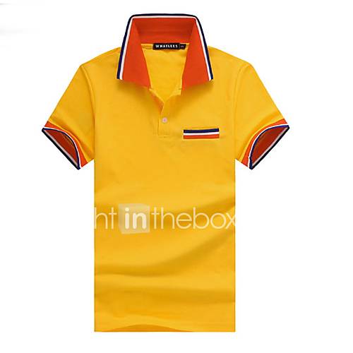 Heren Patchwork T Shirt Effen Geel huismerk kopen in de aanbieding