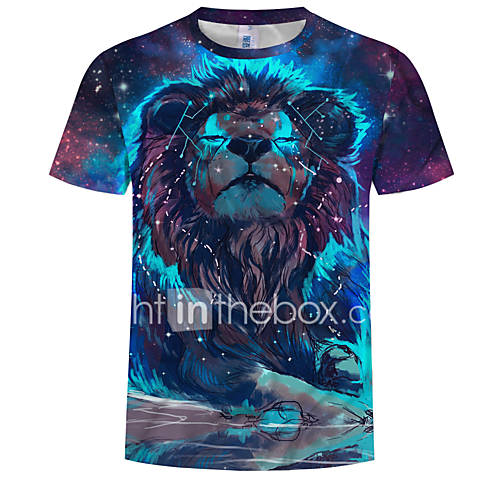 Heren Print T Shirt 3D Dier Marine Blauw Xxxxl huismerk kopen in de aanbieding