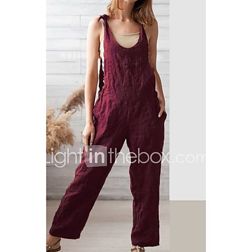 Dames Grote Maten Standaard Bandje Zwart Wijn Breedbeen Jumpsuit Effen Xxxl Xxxxl Xxxxxl huismerk kopen in de aanbieding Dames Grote Maten Standaard Bandje Zwart Wijn Breedbeen Jumpsuit Effen Xxxl Xxxxl Xxxxxl huismerk kopen in de aanbieding