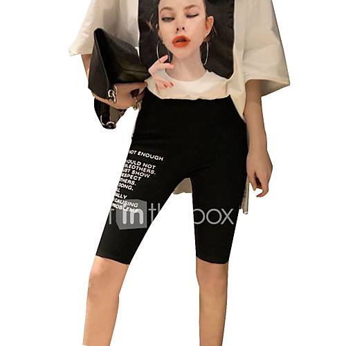 Dames Sportief Standaard Street Chic Slank Actief Chinos Zwaar Katoen Broek Effen Hoge Taille Zwart Shorts huismerk kopen in de aanbieding