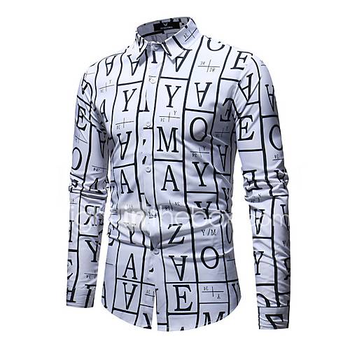 Heren Overhemd Letter Wit Xl huismerk kopen in de aanbieding