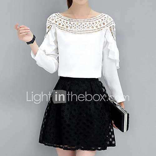 Dames Blouse Effen Schouderafhangend Zwart Xl huismerk kopen in de aanbieding